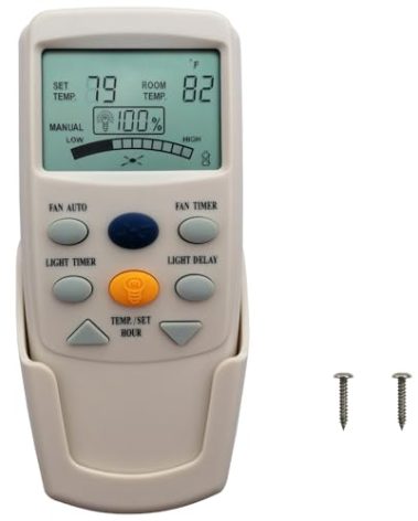 Replacement Remote for Hampton Bay Thermostatic Ceiling Fan Remote Control FAN-9T L3HFAN-9T, 303.9MHz 3-Speed LCD Display Temp with Fan Timer Key, No Light Dimmer No Reverse (Remote Only)