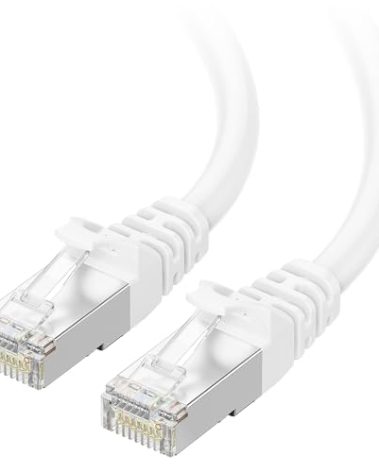 Cable Matters 10Gbps Snagless Shielded Cat 6A Ethernet Cable - 30ft, Cat 6A Cable, Cat6A Cord, Ethernet Cord, White