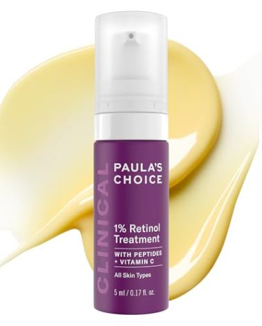 Paula's Choice CLINICAL 1% Retinol Treatment Cream with Peptides, Vitamin C & Licorice Extract, Anti-Aging & Wrinkles, Travel Size. PACKAGING MAY VARY.