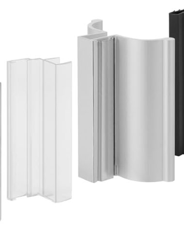 3" Aluminum Alloy Shower Door Handle with Metal Strike and 3" Magnet with Metal Strike for 1/8", 5/32", 3/16", and 1/4" Thick Glass Shower