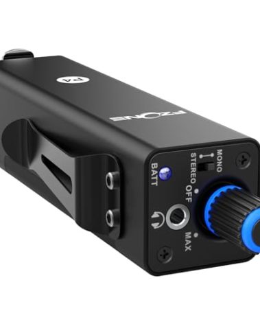 FZONE Upgraded in-Ear Monitor Amplifier Portable IEM with Super Great Sound Quality, Stereo/Mono Switch, Enhanced Durable Belt Clip