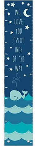 Nautical Chart for Kids Love You Every Inch of The Way Aquatic Room Decor Whale Height Growth Chart