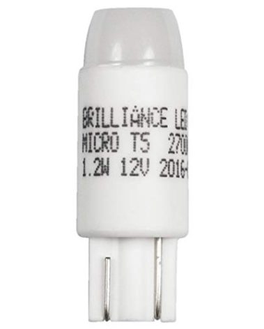 Brilliance Micro T5 Wedge Low Voltage 12v LED Landscape Lighting Replacement Lamp Bulb, 1.2 Watt, 2700K, Dimmable 100 Lumens, Replaces 10W Halogen