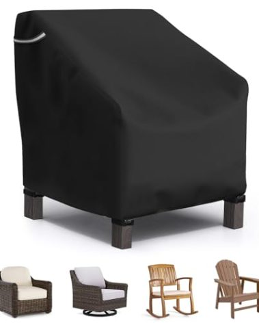 STARTWO Patio Outdoor Chair Covers, Outdoor Furniture Covers Waterproof adapter for Lawn Lounge Seat, Wicker, Swivel, Adirondack, Rocking Chairs, 1 Pack 32"L x 37" W x 36"H inch, Black