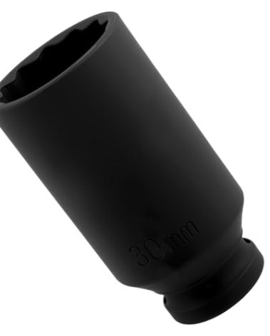 30mm Socket 1/2 Drive,30mm 12 Point Axle Nut Socket for Quick Dismantling Axle Shaft Nuts,Professional 30 mm Sockets Deep Impact Sockets Set 1/2 Drive Automotive Tools