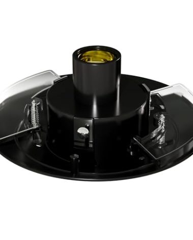 KastLite Wing Clip Fitter - Fits Globes, Acorns w/ 5.25" Neckless Hole, 3" Poles - USA Made Polycarbonate Outdoor Lamppost Globe Street Light Fixture Base & Lamp Holder Replacement - Black, 1-Pack