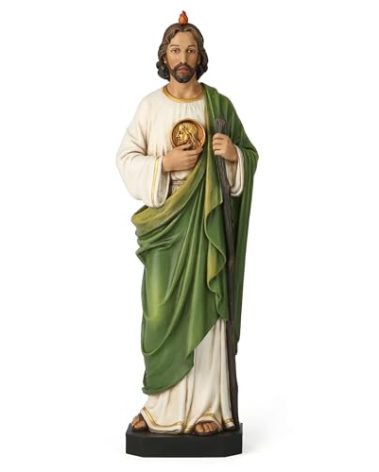 BC Catholic St. Jude The Apostle Statue, 15.3" H Patron Saint of Hopeless Causes, Religious Gift, Inspirational Home décor, Handpainted by Buildclassic