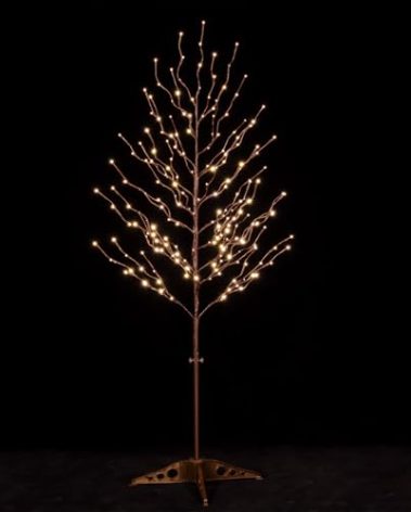 TYBEEU 5ft Star Light Tree with 216 Warm White LEDs for Holiday Decor - Dimmable, UL Certified, Waterproof - Ideal for Indoor and Outdoor Decoration