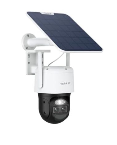 REOLINK TrackMix+Solar Panel, 4K Solar Security Cameras Outdoor with Auto Tracking, 360° Pan Tilt, 8X Hybrid Zoom, Color Night Vision, Smart AI Detection, No Subscriptions, Home Hub Compatible