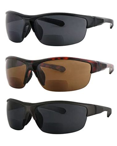 Hyyiyun 3 Pairs Bifocal Sunglasses for Men and Women, Half Rim Outdoor UV Protection Reader Glasses