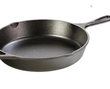 Lodge 10.25 Inch Cast Iron Skillet – Pre-Seasoned Frying Pan with Teardrop Handle – Oven, Stovetop, Grill & Campfire Use – Made in USA – Durable, Non-Toxic, Even-Heating Cookware – Black