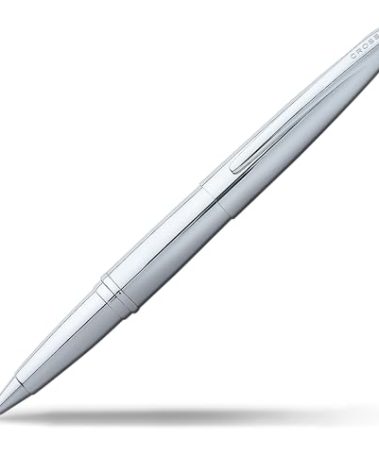 Cross ATX Refillable Rollerball Pen Presented in a Luxury Gift Box - Medium Point, Black Ink, Pure Chrome