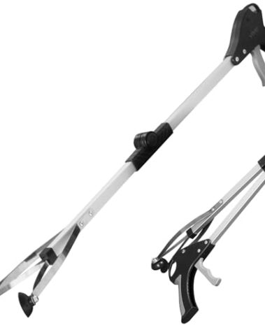 Vive Foldable Suction Reacher Grabber Tool for Elderly (1) - 32 Inches Long Reach Grabber Claw - Pick Up Grab Tool - Reachers for Disabled & Seniors Heavy Duty - Trash, Garbage, Cups Picker Assist
