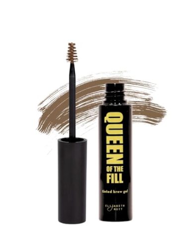 Elizabeth Mott Queen of the Fill Tinted Eyebrow Gel – Brow Filler, Volumizer & Setter – Defines, Shapes & Covers Gray Hairs – Water-Resistant, Long-Lasting – Cruelty-Free – Light Medium Brown 4g