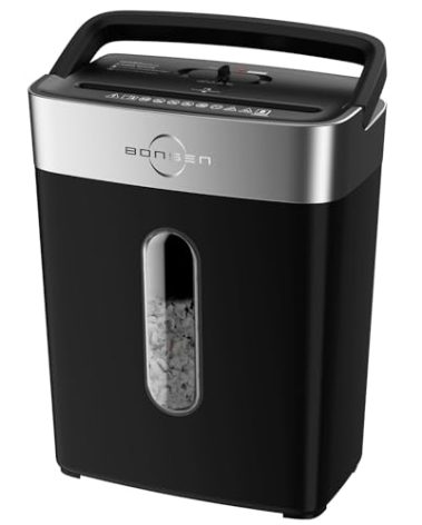 BONSEN Shredder for Home Office, 4 Gallons 8-Sheet Cross Cut Credit Card Shredder, Small Paper Shredder for Home Use, High Security Level P-4, ETL Certification (S3101)