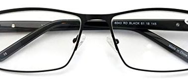V.W.E. Men Premium Rectangle Metal with Plastic Temple Extra Large Reader - 152mm Wide Frame Reading Glasses (Black, 3.50)