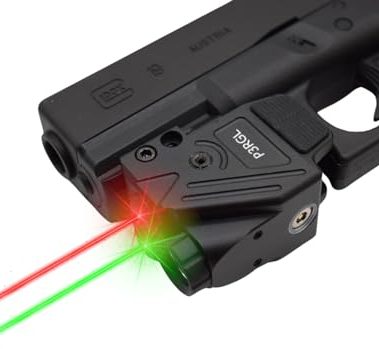 HiLight Tactical P3RGL Red Laser 500 Lumens Flashlight w Strobe & Dual (Red/Green) Beam, Military Grade Aluminum & Magnetic Charger, Gun Rail Mount for Glock, Sig, S&W, Laser IIIA <5mw