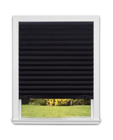 Redi Shade No Tools Original Blackout Pleated Paper Shade Black, 36" W x 72" L, 6 Pack