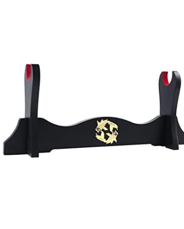 GUIIYLGG Sword Holder Japanese Velvet Padded Katana Stand Samurai Display Rack Support All Tanto Sword yin and yang 1 Tier