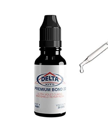 Delta Kits Windshield Repair Resin Premium Bond 20 - Automotive Glass Resin - for Windshield Repair Systems, Bridges, and Injectors (15 ml)