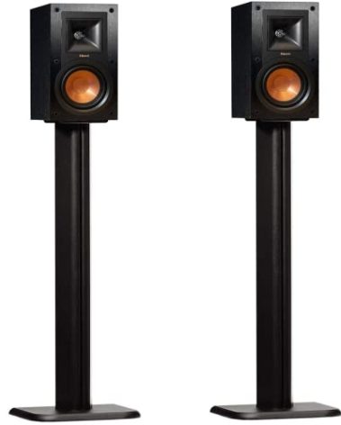 ECHOGEAR Universal Floor Speaker Stands - Vibration-Absorbing MDF Design Works with Klipsch, Polk, JBL & Other Bookshelf Speakers Or Studio Monitors - Includes Sound Iso Pads & Carpet Spikes