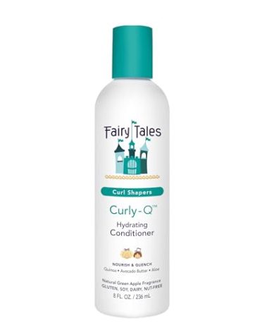 Fairy Tales Curly Q Hydrating Kids Conditioner – Paraben, Sulfate, Gluten, and Nut Free – For all Types of Curls Including Multi Cultural Hair – 8oz.