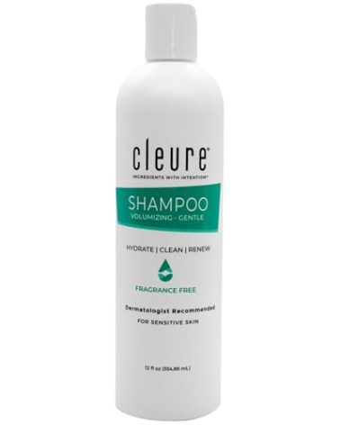 Cleure Hypoallergenic Volumizing Shampoo for Sensitive Skin - Fragrance Free, SLS Free & Paraben Free (12 oz, Pack of 1)