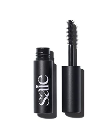 Saie Mini Mascara 101 - Lash Lengthening Mascara for Thick, Bold, Lifted Lashes - Buildable Eye Makeup Formulated to Strengthen and Condition with Rich Nutrients - Black (0.17 oz)