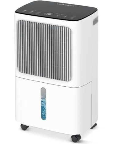 2500 Sq.Ft Dehumidifiers for Home with Drain Hose Max 34 Pints, VEAGASO Dehumidifier for Basement, Large Room, Bathroom, Bedroom, Three Modes, Intelligent Humidity Control, Dry Clothes, 24HR Timer