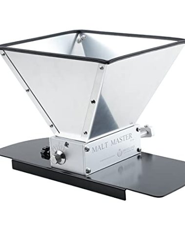 Brewland Grain Mill Brewing for Grain Malt Barley, Malt Mill for Homebrew Beer, Grain Crusher Grinder with 7.7LB Hopper 2 Stainless Steel Bearing Rollers and Steel Metal Base, Fit Electric Drill