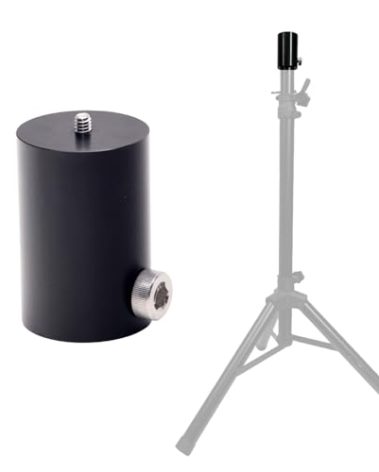 Glide Gear SPA 100 Adapter – Convert Speaker Stand to Tripod – 1/4-20 Mount, 1.41" Diameter, Ball/Fluid Head Compatible, Aluminum Build