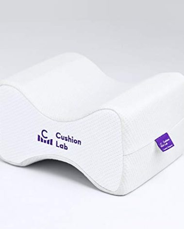C CUSHION LAB Extra Support Orthopedic Knee Pillow for Side Sleepers - Healthy Alignment Leg Pillow for Sleeping - Hip, Pregnancy, Sciatica, & Back Pain Relief - Memory Foam Contour Wedge - Large Size