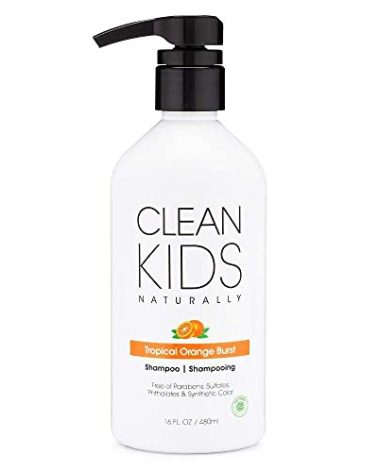 Clean Kids Naturally Tropical Shampoo- EWG Verified, All-Natural, Coconut-free, Gluten-free, Vegan, and Cruelty-free, Paraben-Free (16 Fl Oz, Orange Burst)