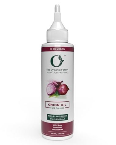 Organic Forest 100% Chemical Free Red Onion Hair Oil for Hair Loss | Black Seed Oil or Kalonji Hair Oil for Hair Fall Control | Plant Based Ingredients Helps in Better Absorption | 100% Vegan | 100 ML