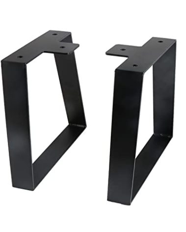 ALXEH 10 Inch Trapezoid Table Legs Black, DIY Furniture Metal Legs for Coffee Table, Bench Stool Cabinet Furniture Feet - Set of 2