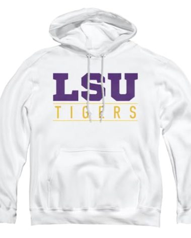 Louisiana State University LSU Official Between The Lines Unisex Adult Pull-Over Hoodie,White, X-Large