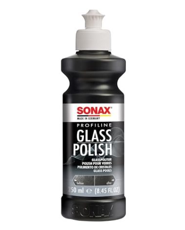 SONAX PROFILINE GlassPolish (250 ml) - removes slight scratches, blinding and etching from car windows made from glass. Silicone free | Item No. 02731410