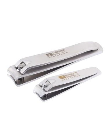 Solingen Germany Nail Clippers | 2 Pcs Stainless Steel Sharp Toenail & Fingernail Cutters | Premium Manicure & Pedicure Tools for Men & Women