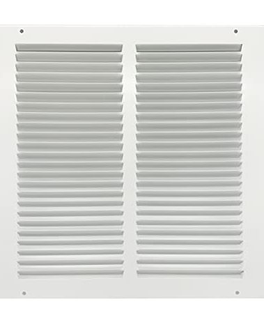Rocky Mountain Goods Air Return Grille for 12"x12" Vent Opening - Heavy Duty Steel - Premium Finish - Includes Screws - Louvered Design - Paintable Vent Cover - Matte White - Consistent Air Flow