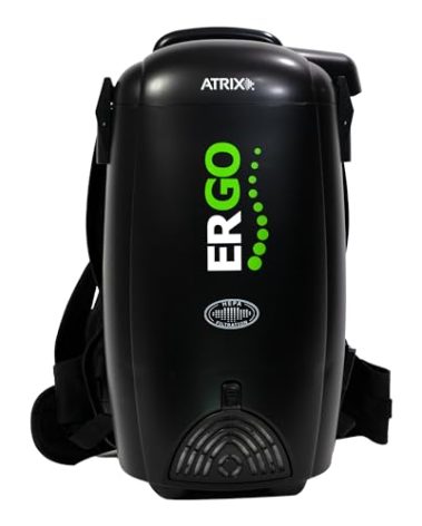 Atrix VACBP10 Ergonomic Backpack Vacuum Cleaner, Premium Bundle with 10 Filters - 8-Quart HEPA Filter, 1400W Portable Small Vacuum for Mixed-Use - Including: 6' Hose, Blower Nozzles, Wand, Brushes