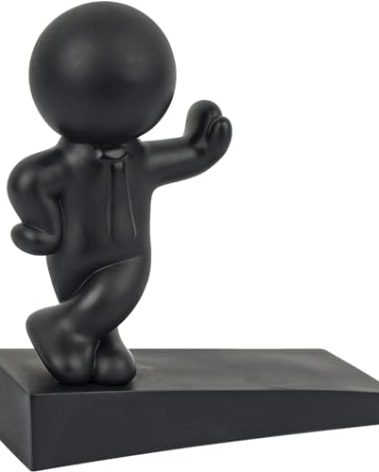 Cute Door Stop, Decorative and Sturdy, Well Designed Door Stopper, Effective to Hold Your Door Open, 1 Pack, Black (Patented)