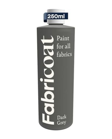 Fabricoat - Fabric Paint for Furniture - 8.5oz / 250ml Dark Grey - Restore or Change the Color of Couches, Chairs, Upholstery, Soft Furnishings, Car Interiors, Clothing, & Footwear