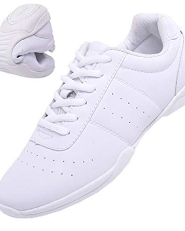 DADAWEN Adult & Youth White Cheerleading Shoe Athletic Sport Training Competition Tennis Sneakers Cheer Shoes White US Size 7.5/EU Size 39