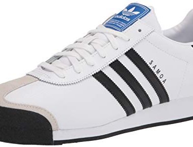adidas Originals Men's Samoa Retro Sneaker Running Shoe, White/Black, 10 M US