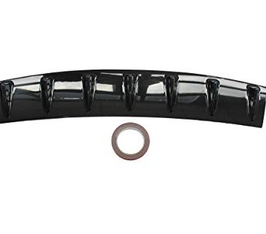 MOTOKU Universal Rear Bumper Lip Diffuser Spoiler 7 Shark Fin Style Gloss Black ABS 33" x 6"