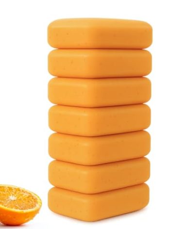 Kelebs Laundry Soap Bar - Hypoallergenic and Organic Citrus Formula for Sensitive Skin - Delicate Stain Remover for Clothes, Underwear, Collar - 7 Bars