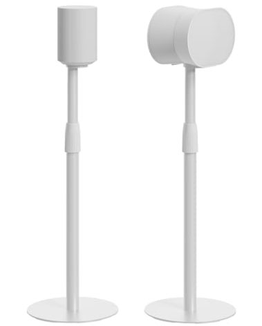 PEGZONE Speaker Stands Pair for Sonos Era 100 and Era 300, Height-Adjustable from 26.9"-42", Cable Management, 11lbs Capacity, Speaker Stands Compatible with Sonos Era 300,White