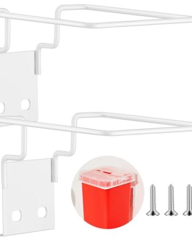 Teenyyou 2 Set Wall Mount Sharps Container Mounting Bracket for 1 Quart 8702, 8702T, 8721 Stackable Sharps Container, White
