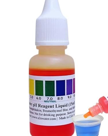 Alkaline Water, Tap, and Drinking Water Accurate Measure of pH Level, Test kit wht, up to 125 Tests per Bottle 0.50 Fl Oz by A2O Water - Made in USA