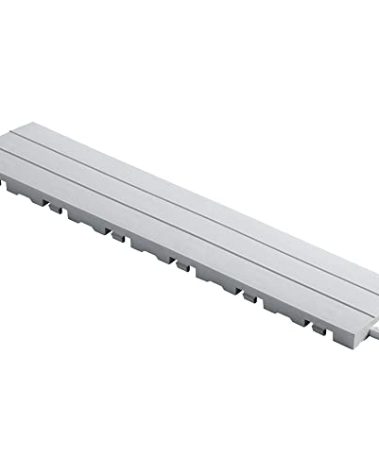 Speedway Diamond Pegged Edge for Interlocking Garage Floor Tiles, 12 x 2.75-Inch, Silver, 10 Piece Set